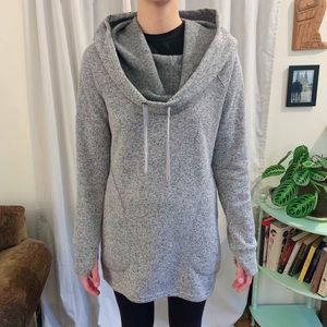 Large heather grey scoop hoodie